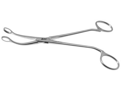 St. Clair Thompson adenoid forceps, 7 1/4'',angled shanks, angled, 5.0mm x 10.0mm ring jaws, ring handle