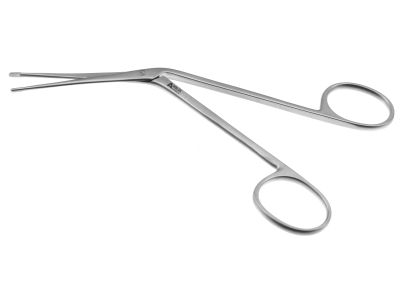 Tobey ear dressing forceps, 5 1/4'',working length 49mm, delicate, straight, 2.0mm x 4.0mm serrated jaws, ring handle