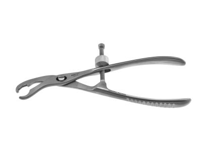 Verbrugge bone holding forceps, 6'',angled, 3.0mm wide jaws, with speed lock