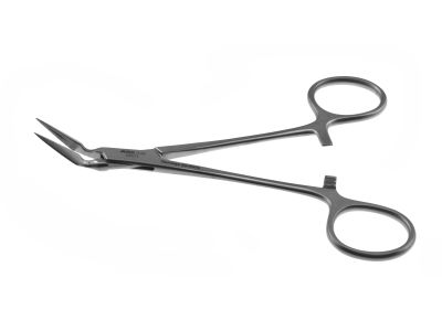 Williams splinter forceps, 5 1/2'',angled 45º, serrated jaws, ring handle