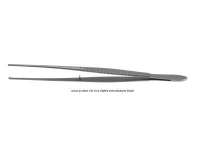 Waugh dissecting forceps, 7'', straight, 1x2 teeth, serrated jaws, flat handle