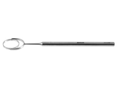 Thornton swivel fixation ring, 5 1/4'',16.0mm diameter swivel head with blunt teeth, flat handle