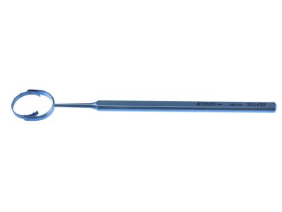 Fine-Thornton swivel fixation ring, 4 1/2'', C-shaped, 13.0mm diameter swivel head, 9.0mm cut-out, flat handle, titanium