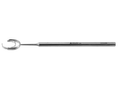 Gimbel stabilization ring, 5 1/4'',offest C-shaped, 13.0mm diameter swivel head, 7.0mm cut-out, blunt teeth on both sides, flat handle