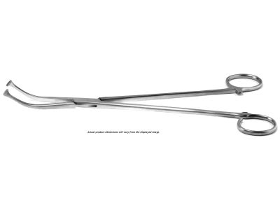 White tonsil forceps, 7'',slightly curved, 8.0mm wide jaws, open ring handle