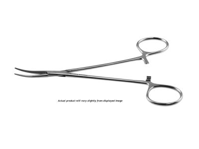 Vascular forceps, 6 1/2'',curved, serrated jaws, ring handle