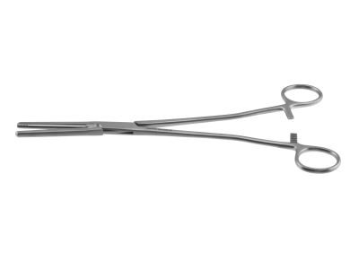 Z-Type hysterectomy (Parametrium) clamp forceps, 9 1/2'',straight, serrated jaws, ring handle
