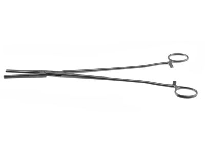 Z-Type hysterectomy (Parametrium) clamp forceps, 12'',straight, serrated jaws, ring handle