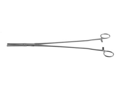 Z-Type hysterectomy (Parametrium) clamp forceps, 14'',straight, serrated jaws, ring handle
