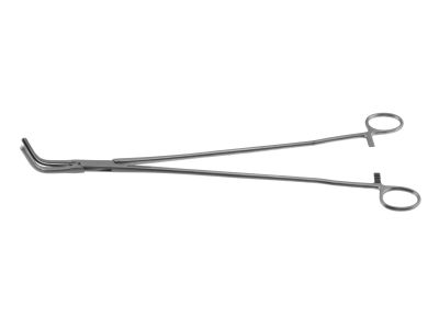 Z-Type hysterectomy (Parametrium) clamp forceps, 14'',angled, serrated jaws, ring handle