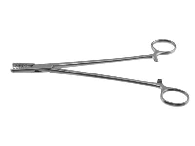 Martin cartilage clamp forceps, 8'',straight, toothed jaws, ring handle