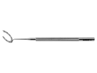 Lu-Mendez fixation ring/incision guide, 4 3/8'',for assistance with LRI incisions, 11.0mm i.d., blunt teeth, round handle