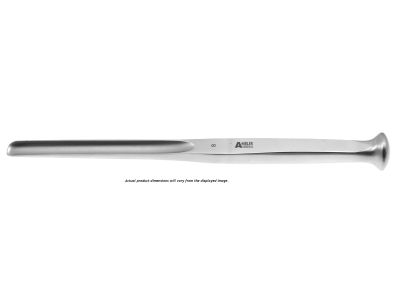 Alexander mastoid gouge, 7'',straight, 10.0mm wide blade, flat handle