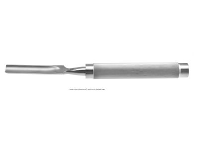 Bone gouge, 11'',straight, 6.0mm wide blade, round handle