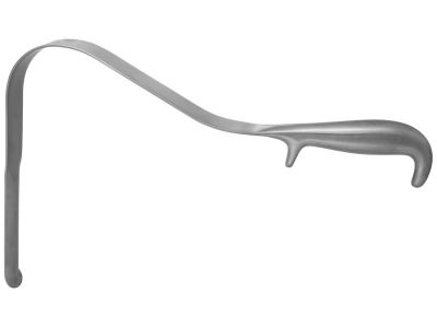 Wylie renal vein retractor, 13'', 1'' wide x 10'' long blade, grip handle