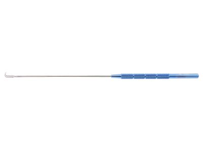 Ambler soft tissue hook, 8'',straight, 2 sharp prongs, titanium round handle