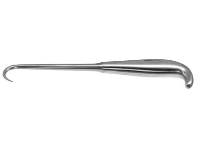 Bone hook, 9'',large, 1 sharp prong, 25.0mm wide, grip handle