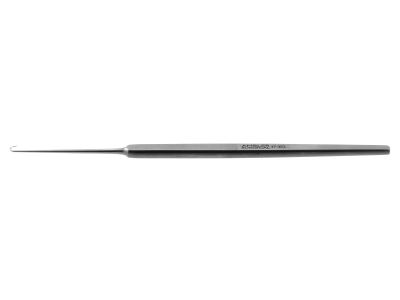 Cottle skin hook, 5 1/2'',1 sharp prong, small deep curve, flat handle