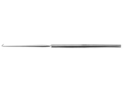 Cottle tenaculum hook, 6 1/2'',delicate, 1 sharp prong, angled tip, flat handle