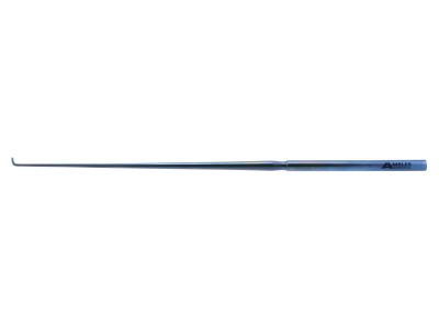 Dandy nerve hook, 9'',straight shaft, angled 90º, blunt tip, round handle, titanium