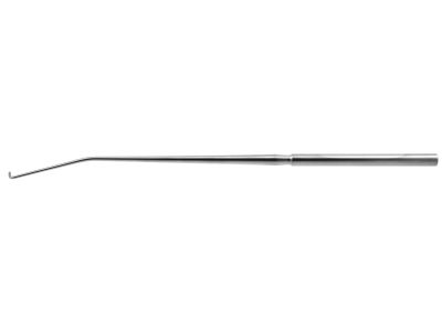 Dandy nerve hook, 9'',angled left shaft, angled 90º, blunt tip, round handle