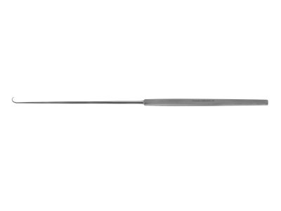 Emmet tenaculum hook, 8 3/4'',style #1, 1 sharp prong, flat handle