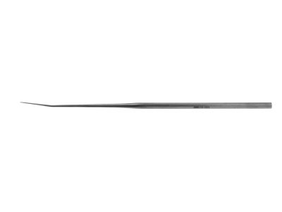 House hook, 6 3/8'',malleable, angled left shaft, angled 90º, 1.0mm long dull rounded tip, hexagonal handle