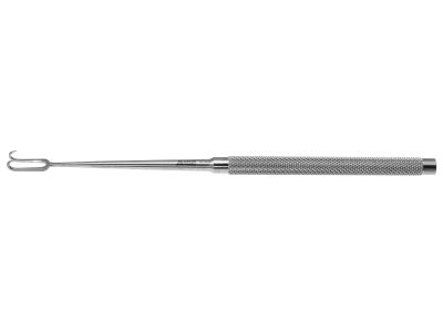 Joseph skin hook, 6 1/4'',2 sharp prongs, 5.0mm spread, round handle