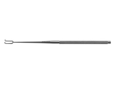 Joseph skin hook, 6 1/4'',2 sharp prongs, 5.0mm spread, thin round handle
