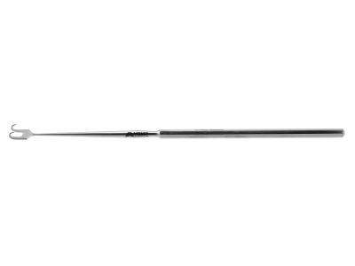 Micro skin hook, 5 5/8'',2 sharp prong, 7.0mm spread, hexagonal handle