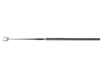 Micro skin hook, 5 5/8'',2 sharp prong, 10.0mm spread, hexagonal handle