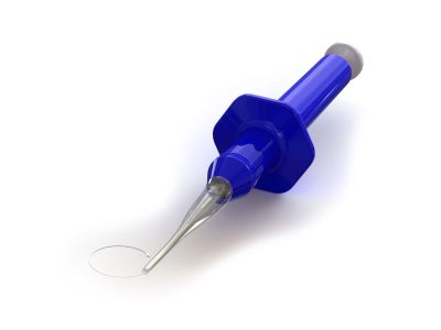 RingJect™ capsular tension ring (CTR), preloaded in a single use injector, flexible 12mm to 10mm compression, used for circular expansion/stabilization of the capsular bag, made from clear PMMA plastic, packaged individually, sterile, disposable, box of 1
