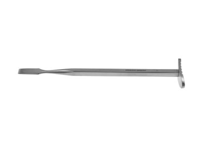 Smillie meniscus knife, 6 3/4'',straight blade, chisel type edge, flat handle