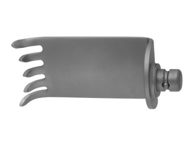 Caspar cervical retractor blade, medial, 75.0mm deep x 24.0mm wide, long teeth