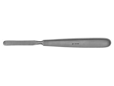 Bone raspatory, 7'', slightly curved, sharp, 8.0mm wide blade, flat handle