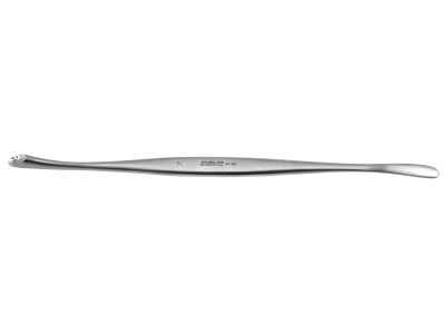 Penfield dissector, 7 1/4'',double-ended, size #2, slightly curved dissector, wax packer, flat handle