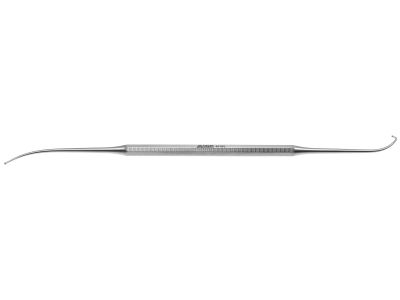 Frontal ostium seeker, 7 5/8'',double-ended, curved, ball tips, one end at 90º, hexagonal handle
