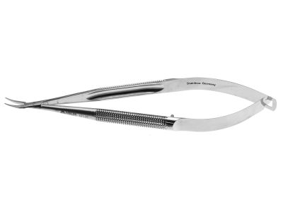 Castroviejo needle holder, 5 1/8'',curved, 9.0mm smooth jaws, round handle, without lock