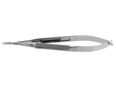 Barraquer needle holder, 5 1/8'',medium, straight, 9.0mm smooth jaws, round handle, with lock