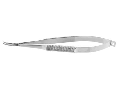 Barraquer needle holder, 5 1/4'',delicate, curved, tapered 9.0mm smooth jaws, round handle, without lock