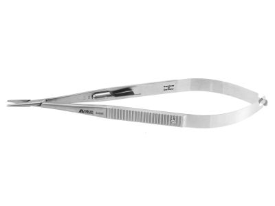Castroviejo needle holder, 5 3/8'',medium, straight, 10.0mm smooth jaws, flat handle, with lock