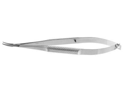 Barraquer needle holder, 5 1/4'',standard, curved, 12.0mm smooth jaws, round handle, without lock