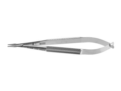 Barraquer needle holder, 5 1/4'',standard, straight, 12.0mm smooth jaws, round handle, without lock