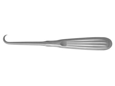 Carroll bone hook, 7'', 1 sharp prong, 17.0mm wide, brun handle