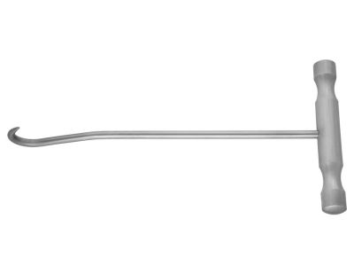Bone hook, 8'', 1 sharp prong, 20.0mm wide, t-handle