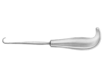Bone hook, 9'', small, 1 blunt prong, 10.0mm wide, grip handle