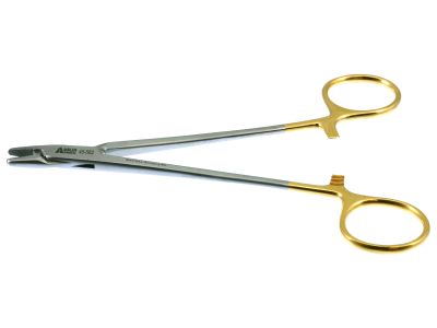 Carroll wire twister, 6", heavy, blunt, serrated TC jaws, gold ring handle