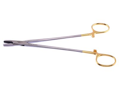 Carroll wire twister, 7 3/4", heavy duty, 6.0mm wide, serrated TC jaws, gold ring handle