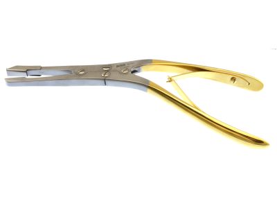 Gorney septal morselizer, 8'',double-action, angled shaft, serrated TC jaws, spring handle