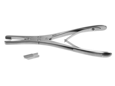 Wright-Rubin septum morselizer, 7 1/4'',double-action, straight shaft, with guard, spring handle